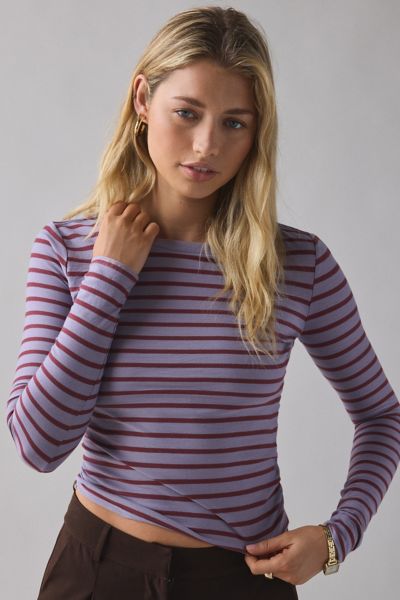 Bdg Long Sleeve Spill The Tee In Red, Women's At Urban Outfitters In Red