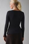 UO Late Night Jersey Knit Long Sleeve Cowl Neck Top