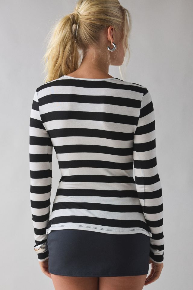 UO Late Night Jersey Knit Long Sleeve Cowl Neck Top #2