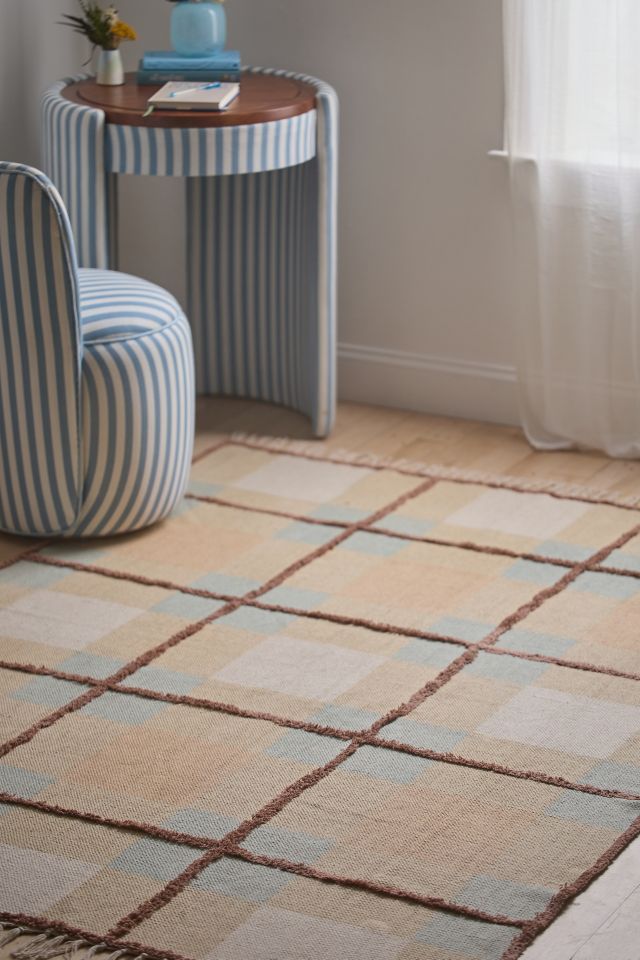 Plaid Woven Shaggy Tufted Rug #1