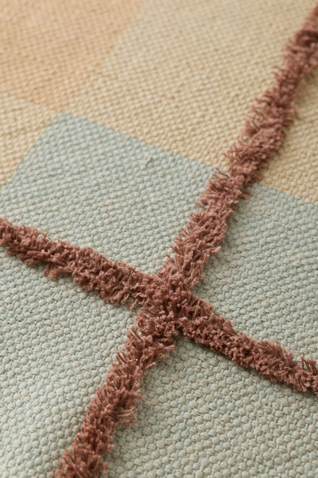 Plaid Woven Shaggy Tufted Rug #2