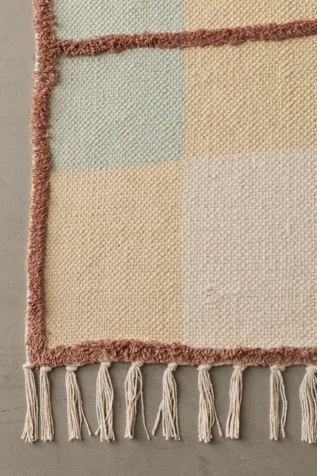 Plaid Woven Shaggy Tufted Rug #3