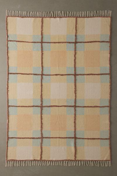 Plaid Woven Shaggy Tufted Rug