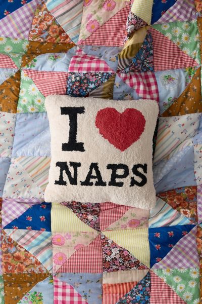 I Heart Naps Fleece Throw Pillow