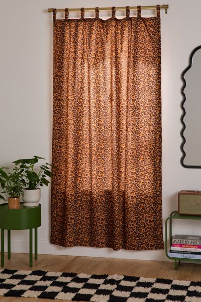 Dolores Leopard Patterned Velvet Window Panel