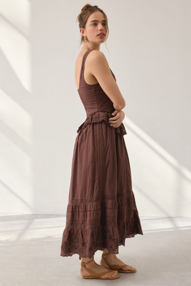 UO Perfectly Victorian Lace Trim Corset Midi Dress #2