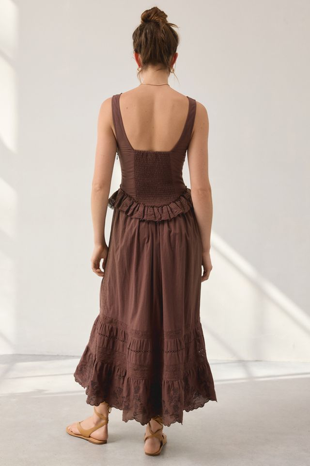 UO Perfectly Victorian Lace Trim Corset Midi Dress #3