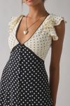 Kimchi Blue Ruffled Romance Cutout Tie-Back Slip Midi Dress