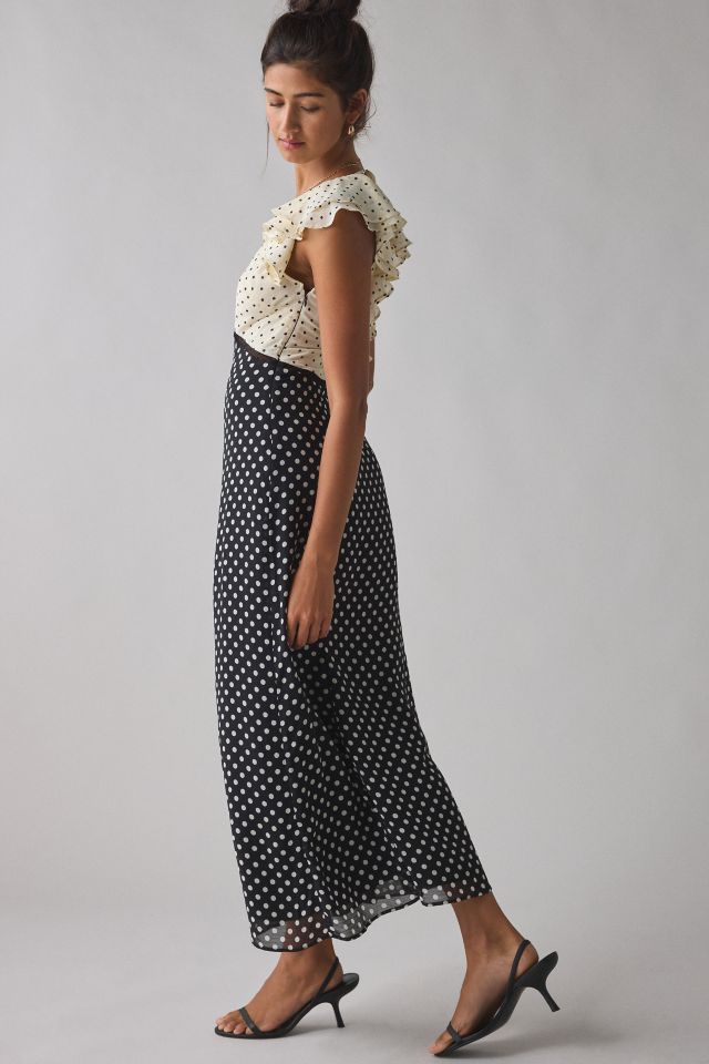 Kimchi Blue Ruffled Romance Cutout Tie-Back Slip Midi Dress #3