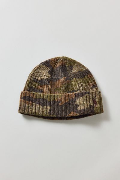 Polo Ralph Lauren Camo Wool Blend Beanie In Olive Camo, Men's At Urban Outfitters In Brown