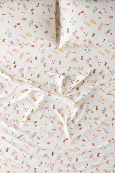 Ensemble de draps de base à motif bonbon