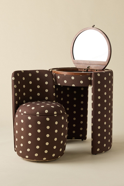 Jane Upholstered Vanity and Stool Set