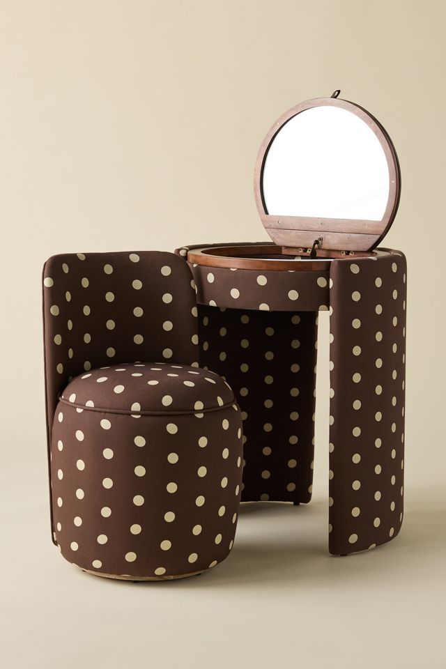 Jane Upholstered Vanity & Stool Set #1