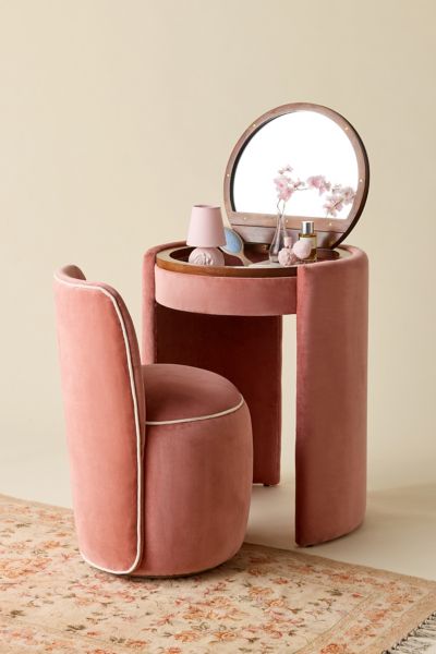 Jane Upholstered Vanity & Stool Set