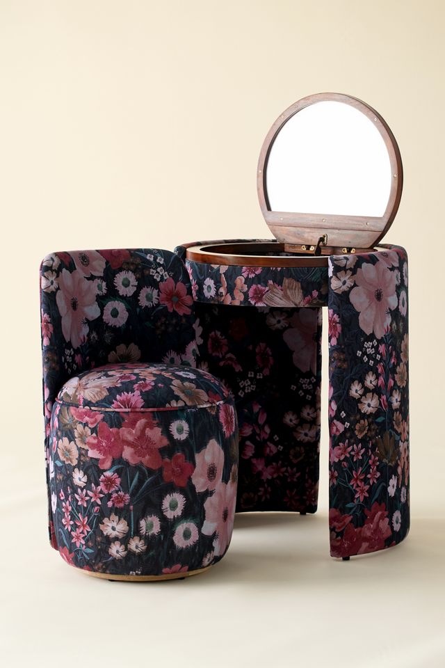 Jane Upholstered Vanity & Stool Set #1