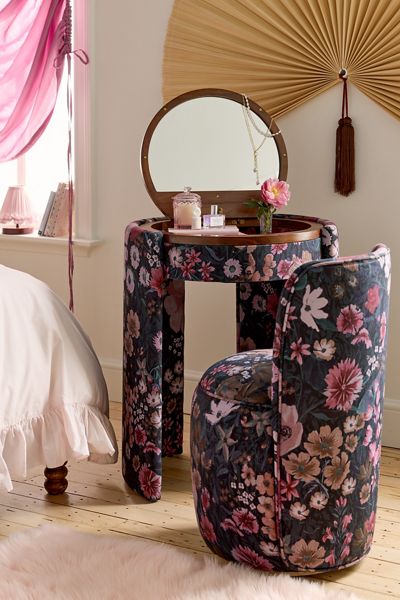 Jane Upholstered Vanity & Stool Set