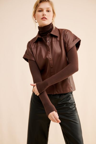Steve Madden Beau Vegan Leather Top
