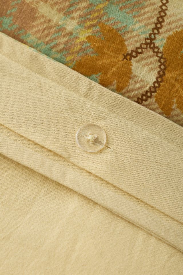 Maud Floral Plaid Patterned Duvet Cover #3