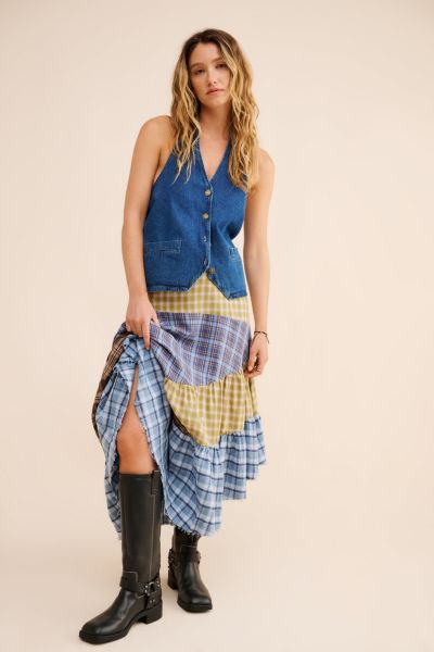 The Ragged Priest Pain Patchwork Maxi Skirt