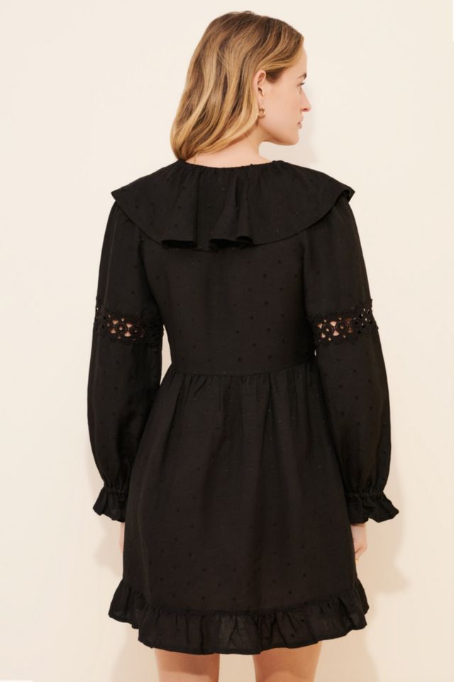 Dizzy Lizzy Ruffle Linen Blend Long Sleeve Mini Dress #1