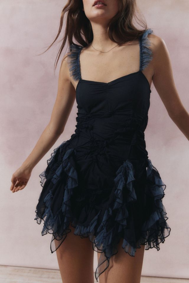 Elizabeth Textured Ruffle Mini Dress #1