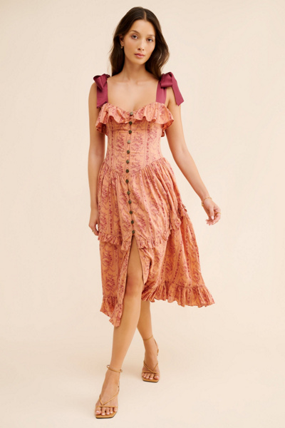 kimchi blue kristin button front drop waist midi dress Tamzy Mini Dress Red main image 0
