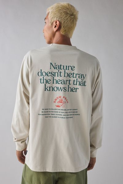 Snow Peak Living With Nature Graphic Long Sleeve Tee In Ivory, Men's At Urban Outfitters In Burgundy