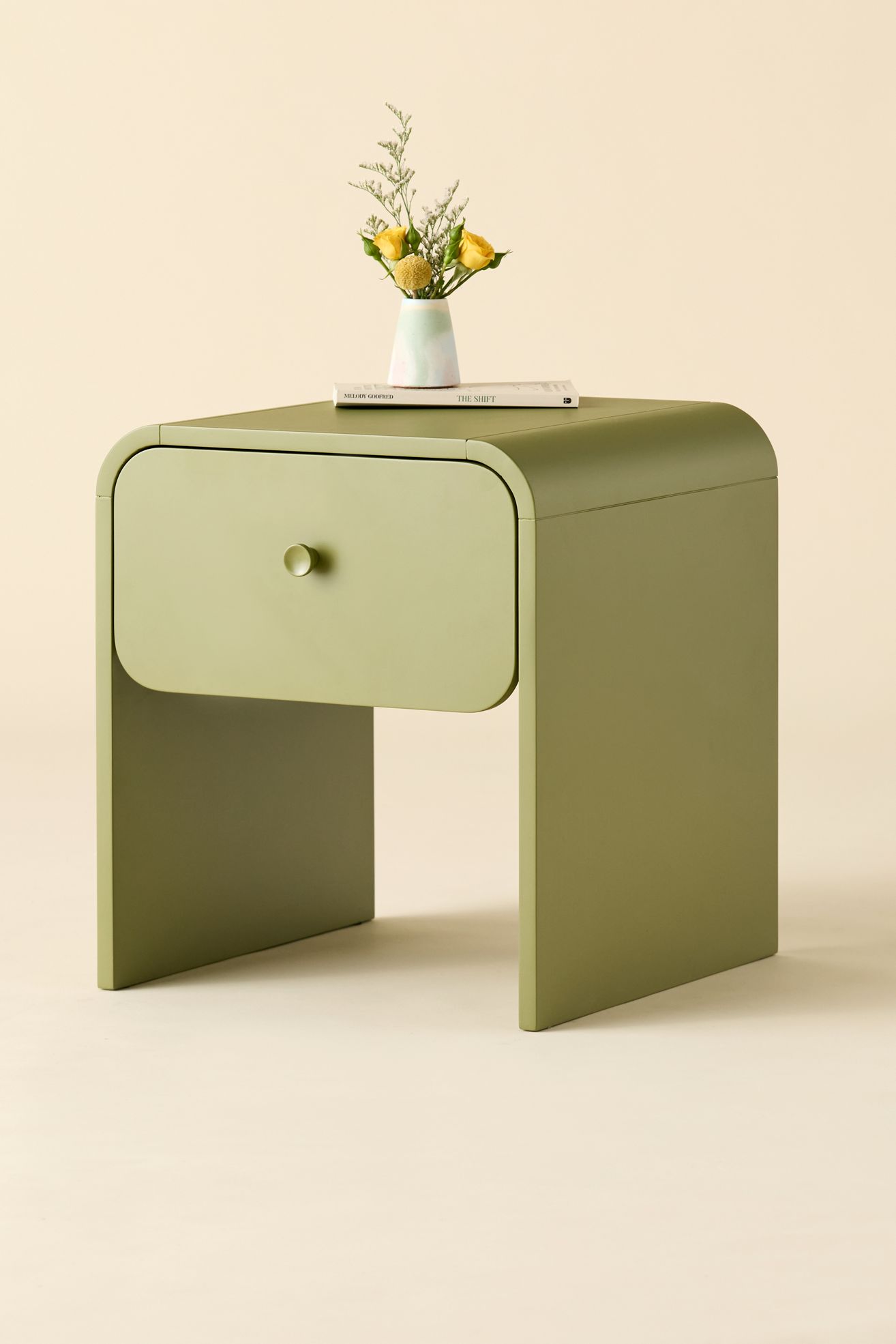 Bennett Storage Nightstand - Lichen, ONE SIZE