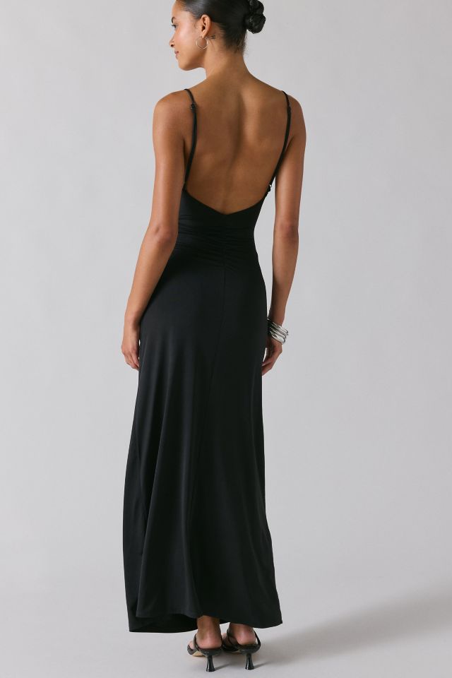 UO Do Not Disturb Ruched Drape Bodycon Maxi Dress #3