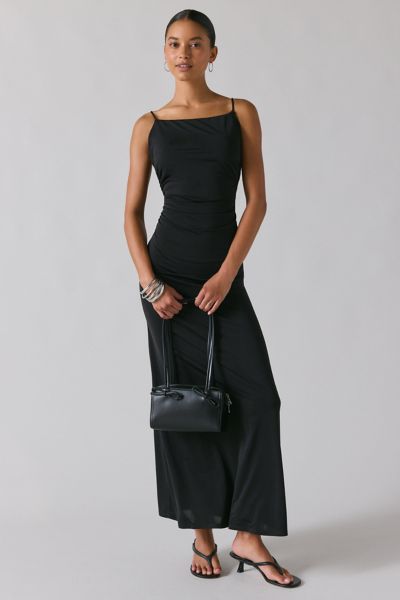 UO Do Not Disturb Ruched Drape Bodycon Maxi Dress