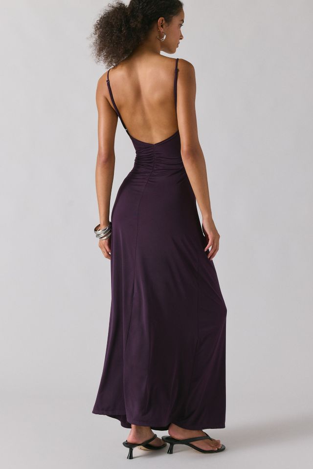 UO Do Not Disturb Ruched Drape Bodycon Maxi Dress #3