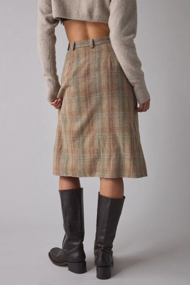 Vintage By UO Plaid Midi Skirt #3