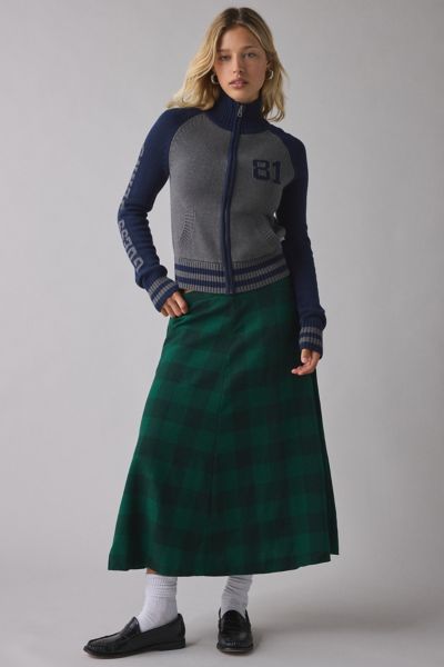 Vintage By UO Plaid Midi Skirt