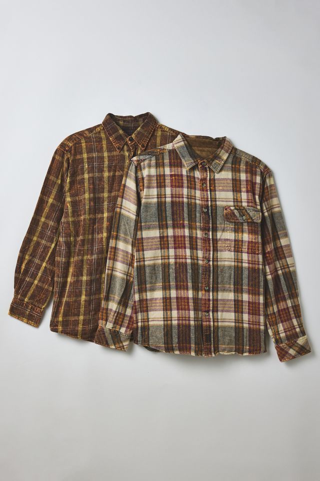 ReMADE By UO Acid Washed Oversized Flannel Shirt #1