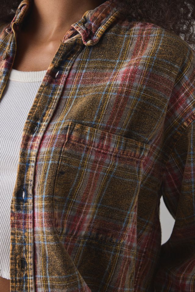 ReMADE By UO Acid Washed Oversized Flannel Shirt #3