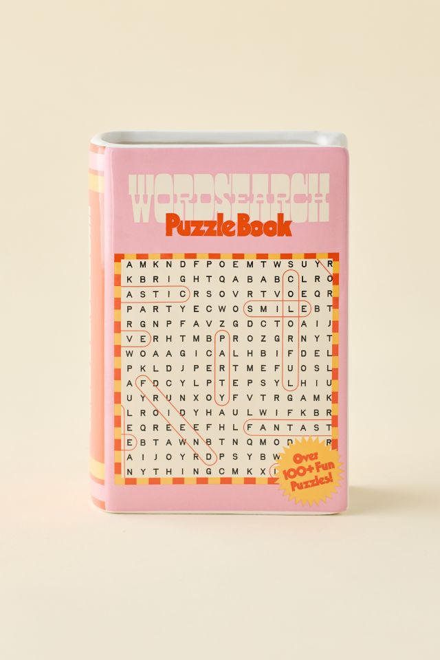 ban.do Word Search Book Ceramic Bookend Vase #2