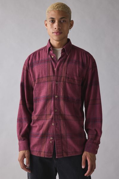 ReMADE By UO Overdyed Oversized Flannel Shirt