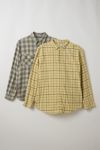 ReMADE By UO Overdyed Oversized Flannel Shirt