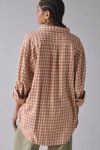 ReMADE By UO Overdyed Oversized Flannel Shirt