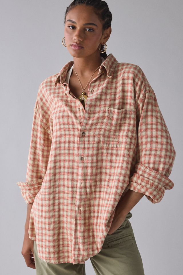 ReMADE By UO Overdyed Oversized Flannel Shirt #4