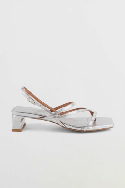 INTENTIONALLY BLANK PUP SLINGBACK THONG SANDAL IN MERCURY, WOMEN'S AT URBAN OUTFITTERS 