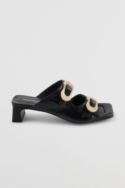 INTENTIONALLY BLANK NORA SQUARE TOE HEELED SANDAL IN BLACK, WOMEN'S AT URBAN OUTFITTERS 