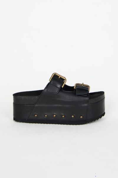 Shop Intentionally Blank Cooper-2 Suede Platform Sandal In Black, Women's At Urban Outfitters