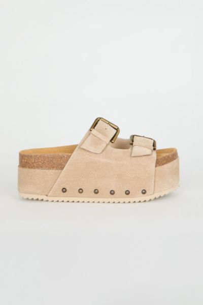 INTENTIONALLY BLANK COOPER-2 SUEDE PLATFORM SANDAL IN TAUPE, WOMEN'S AT URBAN OUTFITTERS 