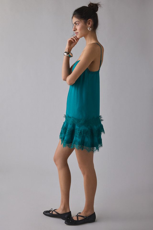 Kimchi Blue Up In The Air Tiered Lace Slip Mini Dress | Urban Outfitters