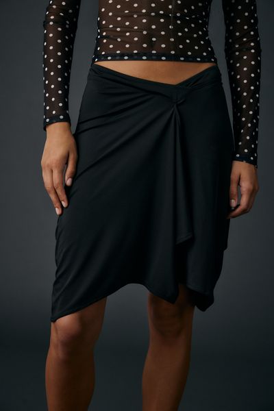 Motel Esmeray Asymmetric Ruffle Low-Rise Knee Length Skirt