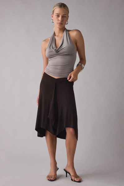 Motel Esmeray Asymmetric Ruffle Low-Rise Knee Length Skirt
