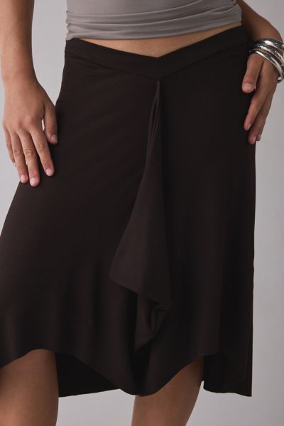 Motel Esmeray Asymmetric Ruffle Low-Rise Knee Length Skirt