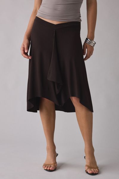 Motel Esmeray Asymmetric Ruffle Low-Rise Knee Length Skirt