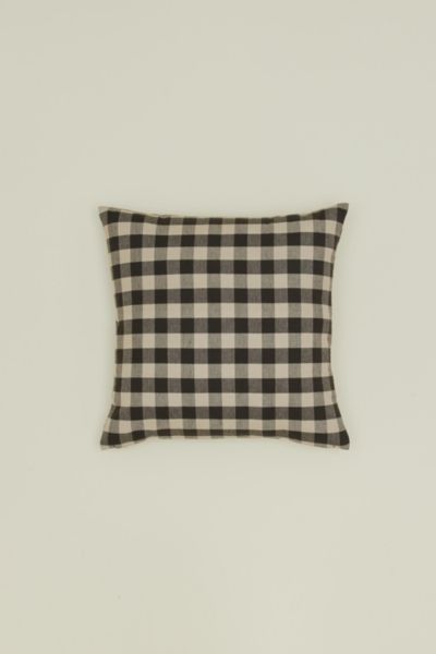 HAWKINS NEW YORK ESSENTIAL GINGHAM PILLOW IN LIGHT GREY/BLACK AT URBAN OUTFITTERS 